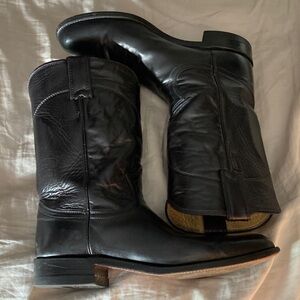 Black Leather Western Wear Justin Boots